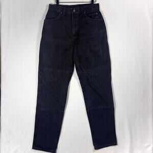Vintage Draggin Jeans Double Knee Motorcycle Pants Women Waist 30 Black Skater